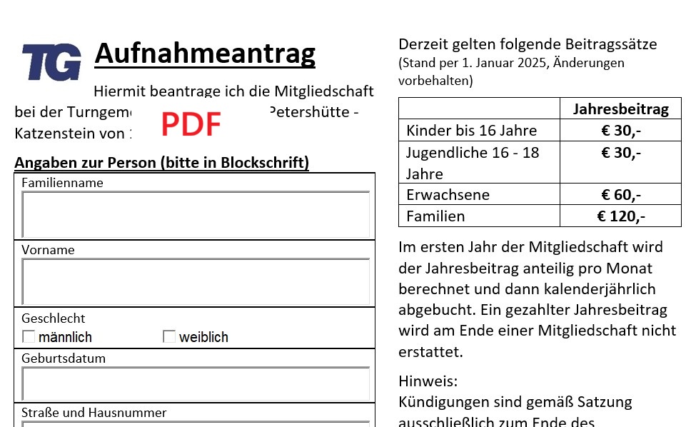 Aufnahmeantrag TG   PDF